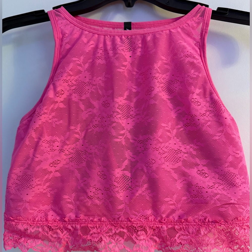 Savage X Fenty Bright Pink Lace Camisole